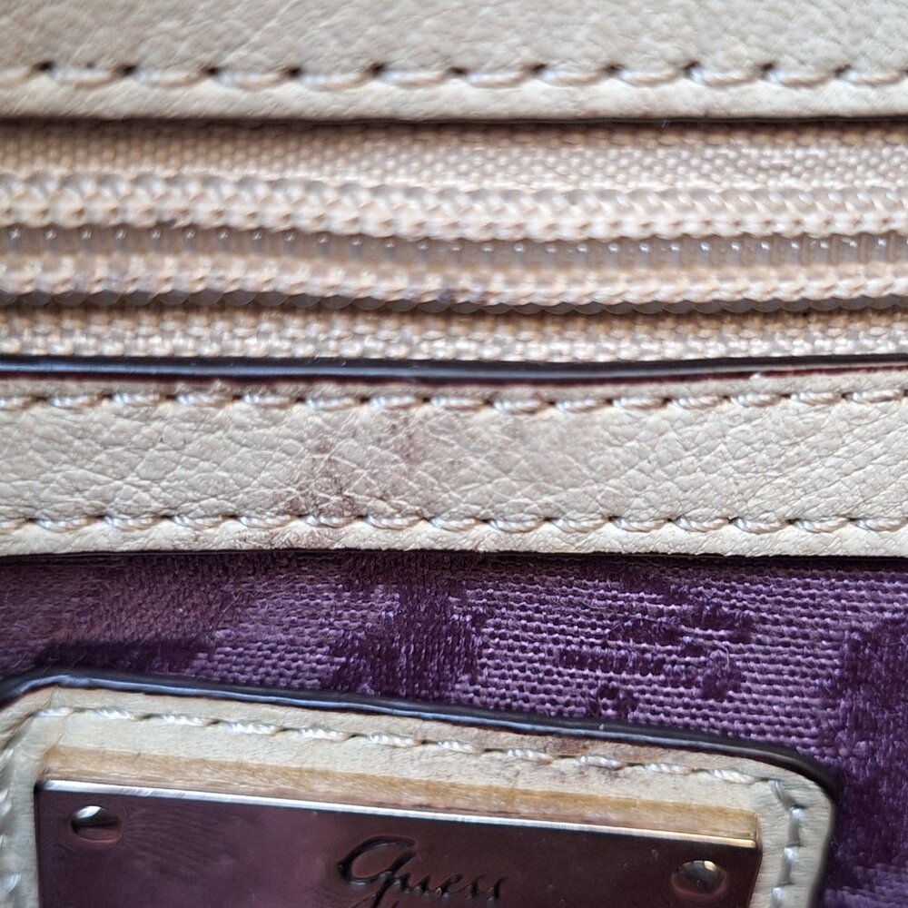 Guess Y2K Leather Chain Hobo Slouchy Shoulder Bag Studded Ruched Metal Bold Edgy - Picture 15 of 16